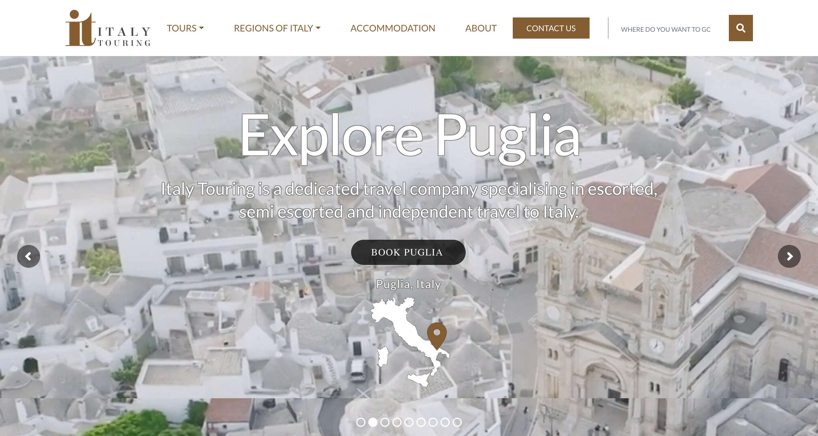 Italy Touring — website before engagement